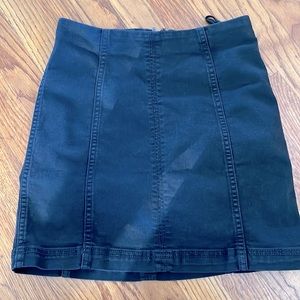 FREE People Women modern femme black denim mini skirt size 0